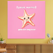 Aangepaste tekst of naam Starfish Design Canvas Afdruk (Insitu (Woonkamer))