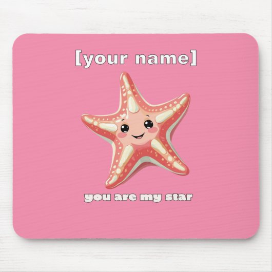 Aangepaste tekst of naam Starfish Design Muismat (Voorkant)
