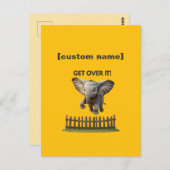 Aangepaste tekst of naam Vliegende olifant Briefkaart (Voorkant / Achterkant)