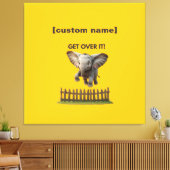 Aangepaste tekst of naam Vliegende olifant Canvas Afdruk (Insitu (Woonkamer))
