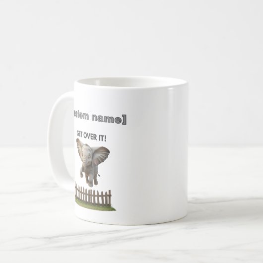 Aangepaste tekst of naam Vliegende olifant Mok