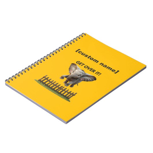 Aangepaste tekst of naam Vliegende olifant Notitieboek (Linkerzijde)