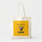 Aangepaste tekst of naam Vliegende olifant Tote Bag (Voorkant)