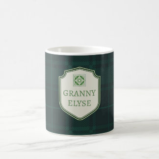 Aangepaste tekst Oma Granny Green Plaid Koffiemok