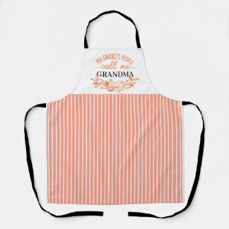 Aangepaste tekst Oma Perzik Stripe Keuken Schort