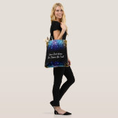 Aangepaste tekst / Ombre Glitter Gold Paars Blue Tote Bag (Op model)