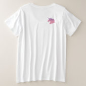Aangepaste tekst/ Ombre Paars Roze Eenhoorn & Rege Grote Maat T-shirt (Design achterkant)