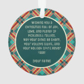 Aangepaste tekst op achterkant Pickleball Gingerbr Ornament (achterkant)