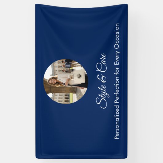 Aangepaste tekst op afbeelding Professionele marin Spandoek (Verticaal)