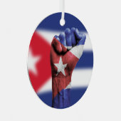 Aangepaste tekst op Cuba Vlag Metalen Ornament (Voorkant Rechts)