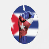 Aangepaste tekst op Cuba Vlag Metalen Ornament (Voorkant links)