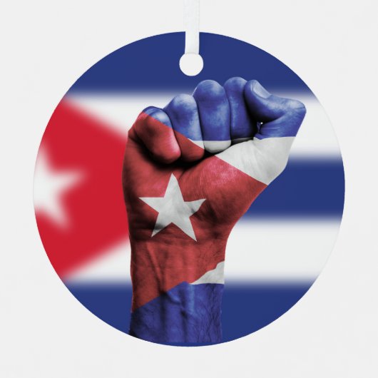Aangepaste tekst op Cuba Vlag Metalen Ornament (Voorkant)