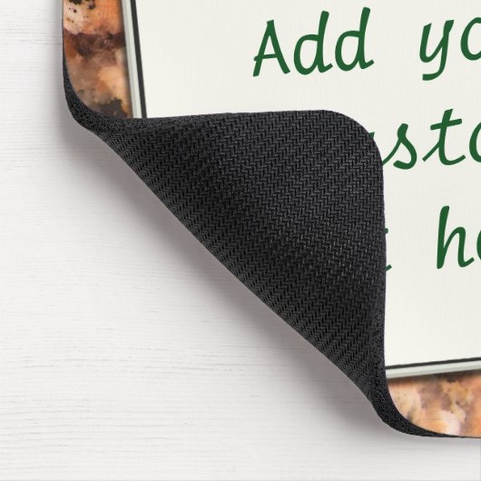 Aangepaste tekst op gepotte rotsen muismat (Hoek)