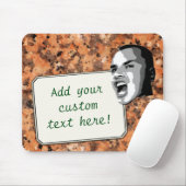 Aangepaste tekst op gepotte rotsen muismat (Met muis)