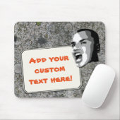 Aangepaste tekst op mossy Grey Granite Muismat (Met muis)