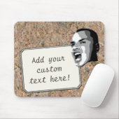 Aangepaste tekst op Neutrale Rock Textuur Muismat (Met muis)