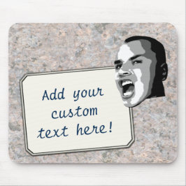 Aangepaste tekst op Neutrale Rock Textuur Muismat