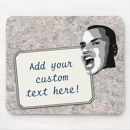 Aangepaste tekst op Neutrale Rock Textuur Muismat (Voorkant)