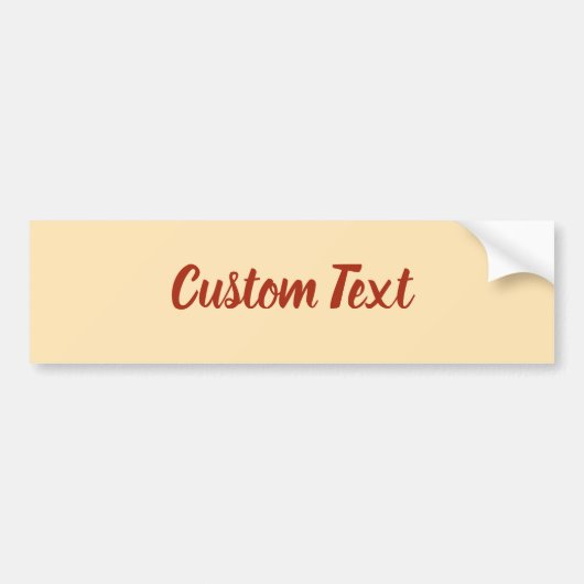 Aangepaste tekst op perzik met Scarlet Red Script Bumpersticker (Voorkant)