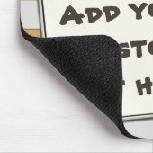 Aangepaste tekst op plakband voor pasta's muismat (Hoek)