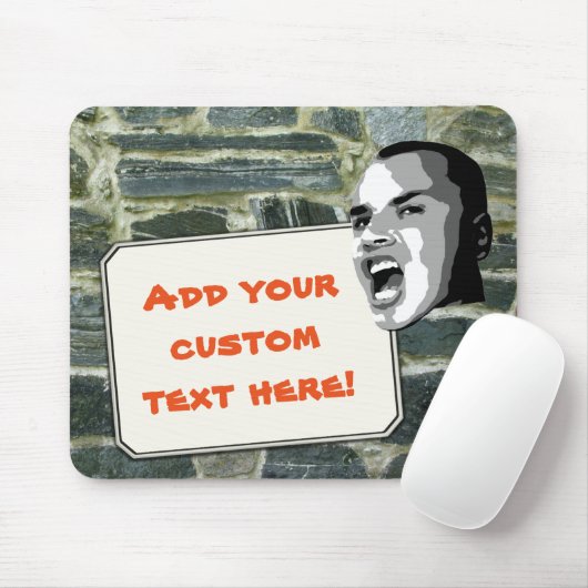 Aangepaste tekst op Rustic Stone wall Structure Muismat (Met muis)