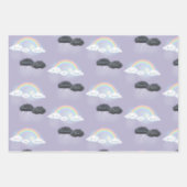 Aangepaste tekst op wolken en regenbogen "Regen of Inpakpapier Vel (Voorkant 2)