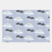 Aangepaste tekst op wolken en regenbogen "Regen of Inpakpapier Vel (Voorkant)