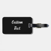 Aangepaste tekst op zwart met wit script bagagelabel (Achterkant horizontaal)