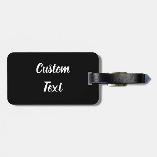 Aangepaste tekst op zwart met wit script bagagelabel (Achterkant horizontaal)