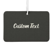 Aangepaste tekst op zwart met wit script luchtverfrisser (Achterkant)