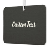 Aangepaste tekst op zwart met wit script luchtverfrisser (Links)