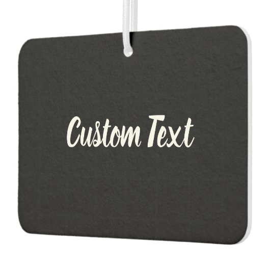 Aangepaste tekst op zwart met wit script luchtverfrisser (Links)