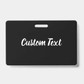 Aangepaste tekst op zwart met witte script sjabloo badge (Achterkant)