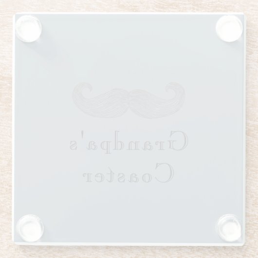 Aangepaste tekst, Opa's Glass Onderzetter Slate Gr (Achterkant)