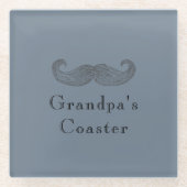 Aangepaste tekst, Opa's Glass Onderzetter Slate Gr Glazen Onderzetter (Voorkant)