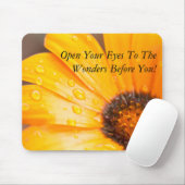 Aangepaste tekst Oranje foto van Afrikaanse Daisy Muismat (Met muis)