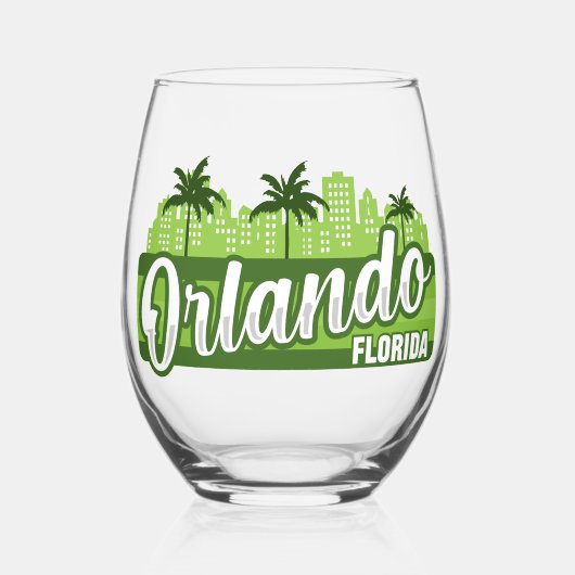Aangepaste tekst Orlando Florida Wijnglas Zonder Voet (Voorkant)