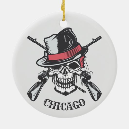 Aangepaste tekst ornament schedel en Pistolen (Achterkant)