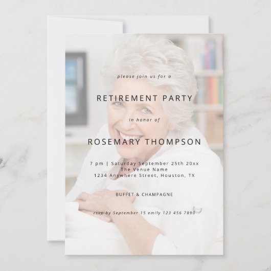 Aangepaste tekst overschreven op Foto Retirement P Kaart (Voorkant)