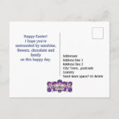 Aangepaste tekst Paars paasfolklore-Briefkaart Briefkaart (Achterkant)