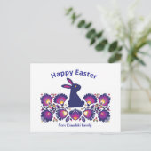 Aangepaste tekst Paars paasfolklore-Briefkaart Briefkaart (Staand voorkant)