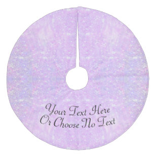 Aangepaste tekst / Paars roze glitter Girly Fleece Kerstboom Rok