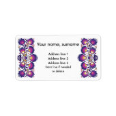 Aangepaste tekst Paarse Poolse folklore Wycinanki Etiket (Voorkant)