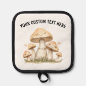 Aangepaste tekst paddenstoelen met hart schattig pannenlap (Voorkant)