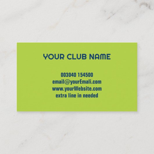 🎾 Aangepaste tekst, Padel Club Visitekaartje (Achterkant)