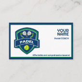 🎾Aangepaste tekst, Padel Coach Visitekaartje (Voorkant)