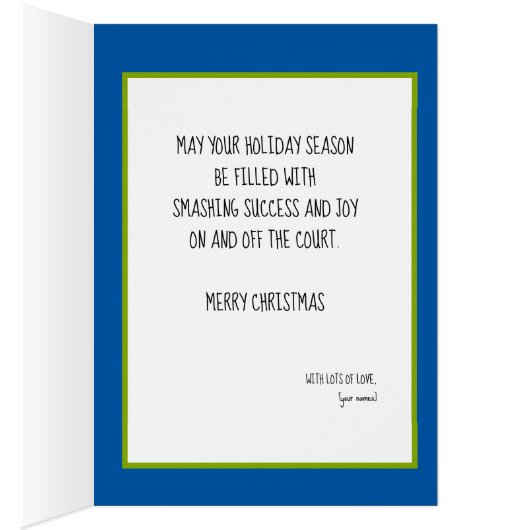 🎾🎄Aangepaste tekst, Padel-ing door de sneeuw! (Binnen (Rechts))