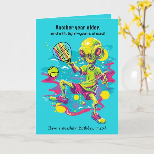 Aangepaste tekst, Padel Lichtjaren Vooruit Kaart (Gele Bloem)