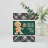 🎾🎄Aangepaste tekst, Padel Powered Christmas Briefkaart (Staand voorkant)