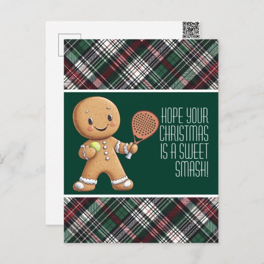🎾🎄Aangepaste tekst, Padel Powered Christmas Briefkaart (Voorkant / Achterkant)